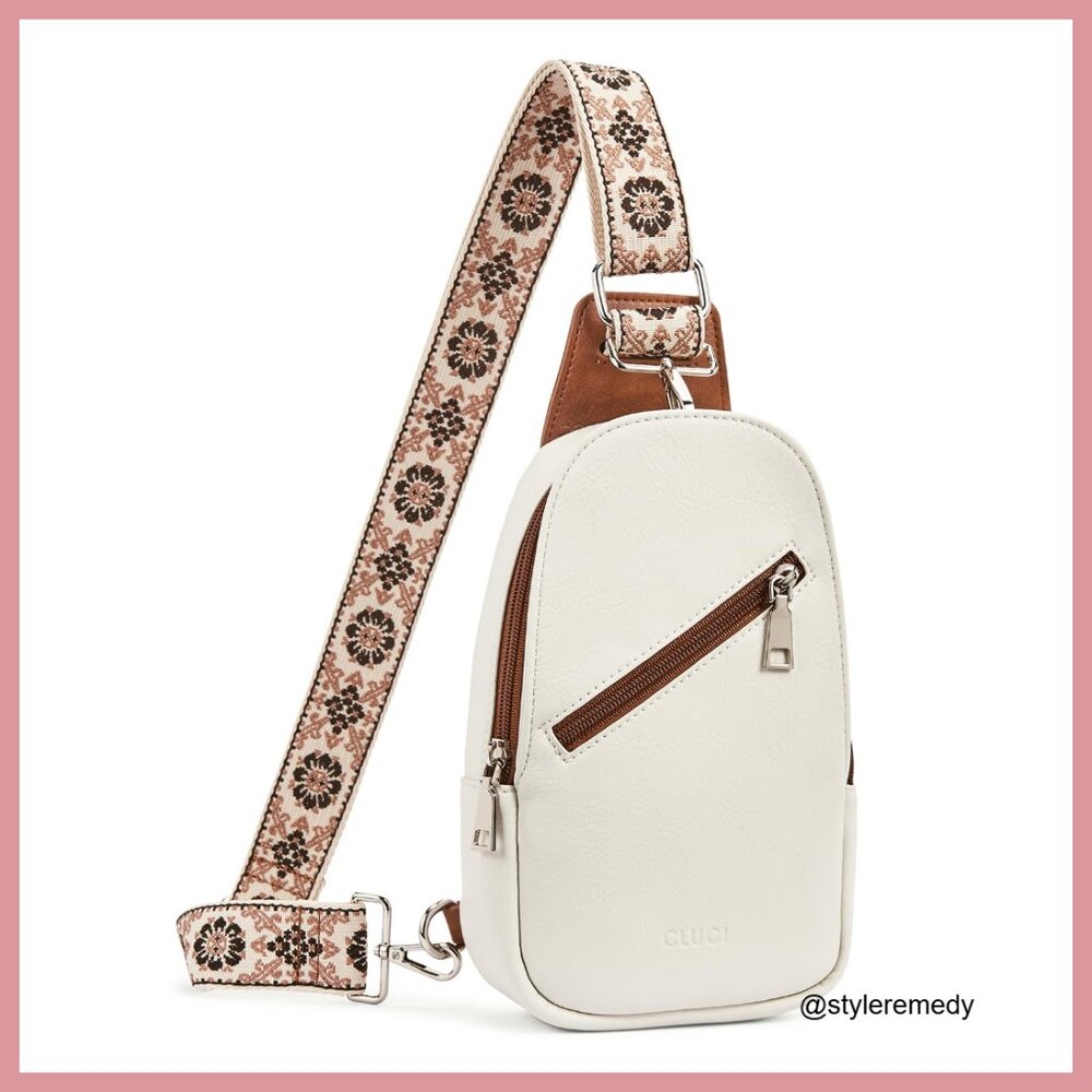 Small PU Leather Crossbody Sling Bag with Adjustable Strap